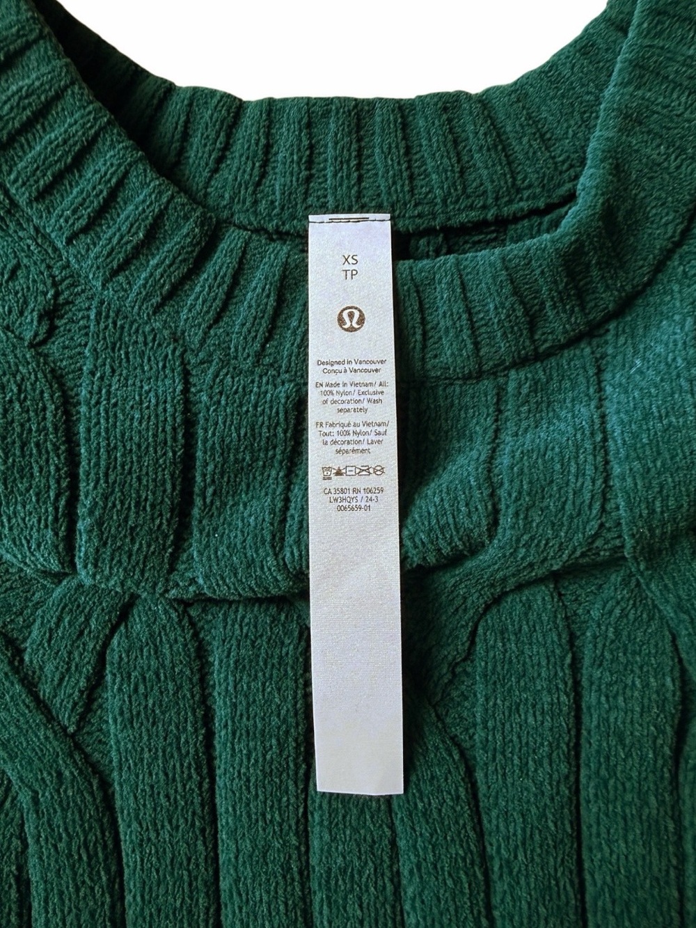 NWT Lululemon Cable Knit Oversized Crew Neck Sweater Storm Teal Size XS - Picture 3 of 11